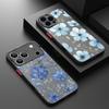 Blau und Weiß Blume Handyhülle Für iPhone 17 Pro Max Funda iPhone 16 Pro Max 13 15 14 17 Air 16e Matte Rückseite Coque
