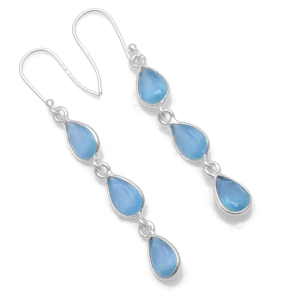 Natural Rainbow Moonstone Gemstone Earrings Solid 925 Sterling Silver Handmade Earrings Jewelry Gift For Women And Girls E-354