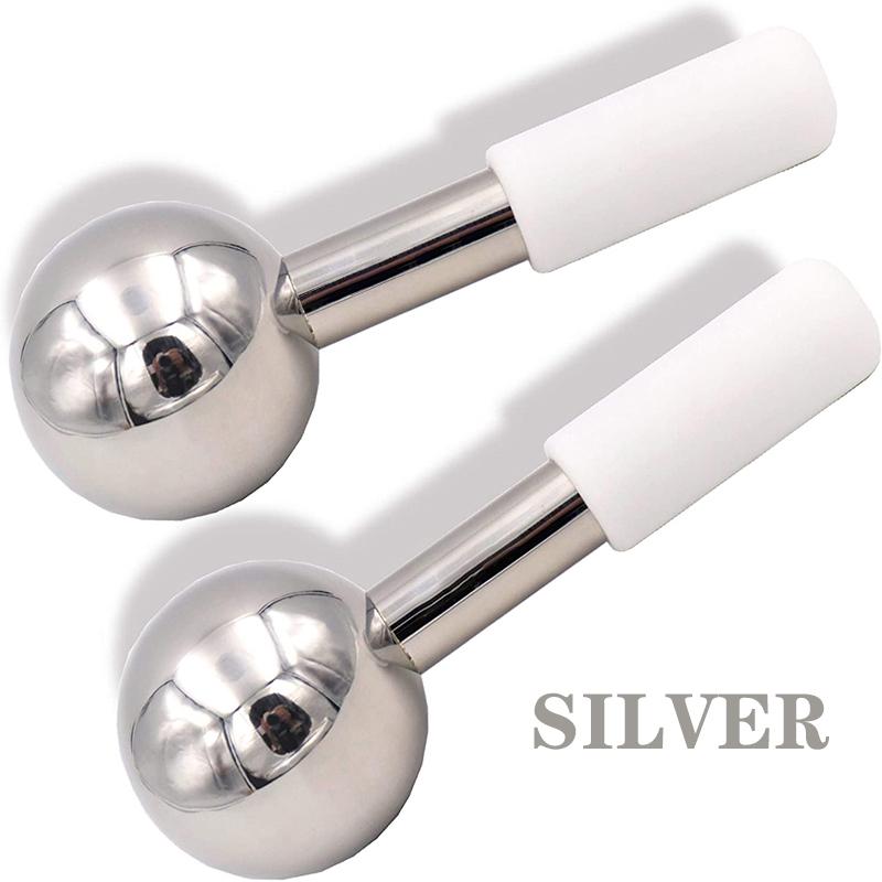 2pcs Beauty Facial Ice Globes Face Roller Massager Cooling Skin Care Body Neck Face Eyes Skin Lift Reduced Puffiness Household