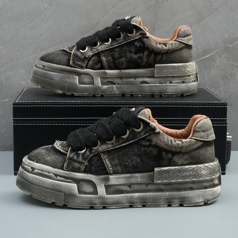 Scarpe Sportive Casual Lavate in Denim alla Moda e Comode con Tendenza Retrò da Uomo