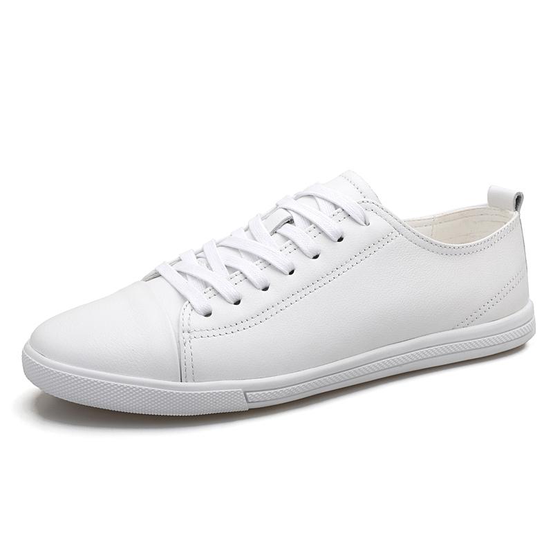 Bequeme Spaltlederschuhe Herrenmode Herren Freizeitschuhe Marke Mann Weiche Bequeme Ballerinas Herren Schnürschuhe Schwarz Weiß Sneaker
