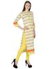 White Ethnic Kurti Cotton Top Birds Print Bollywood Kurta Women Tunic Dress