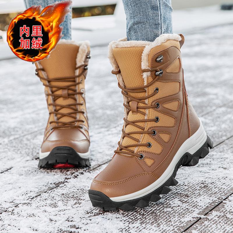 Mode Neue Winter Warme Outdoor Schneestiefel Herren und Damen Verdickte Baumwollschuhe High-Top Paar Wanderschuhe Motorrad Stiefeletten