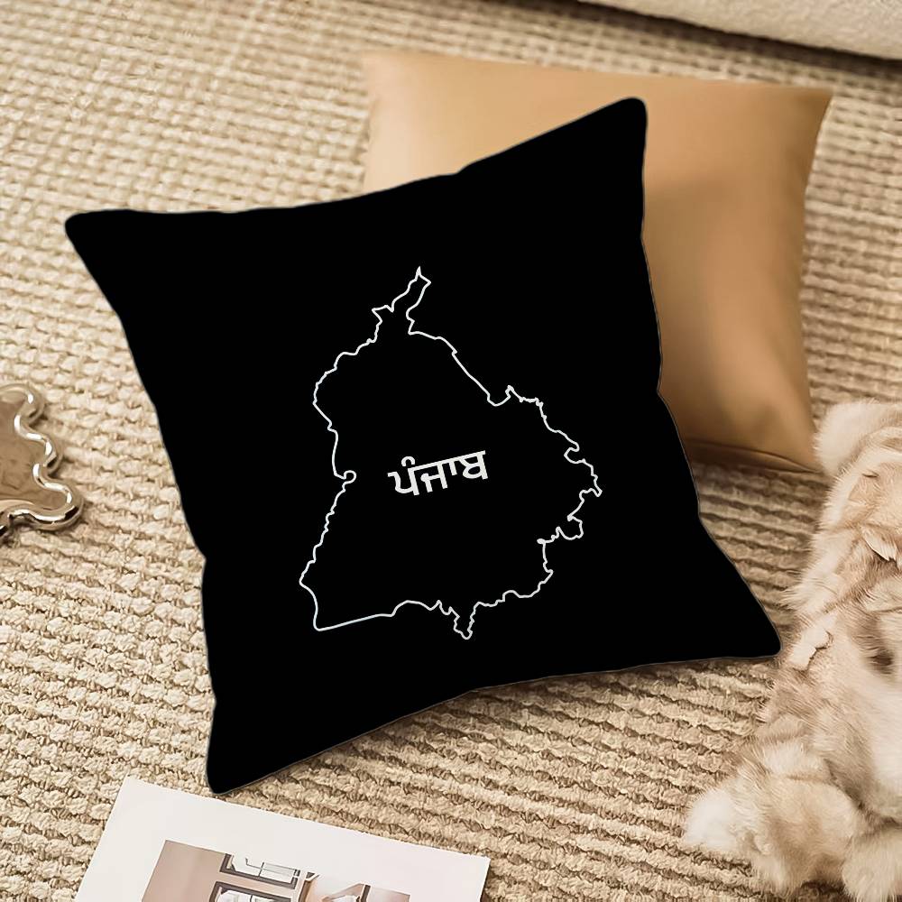 PPunjab MMap Pillow Case Antidustmite Pillowcase Invisible Zipper Silky Plush Sofa