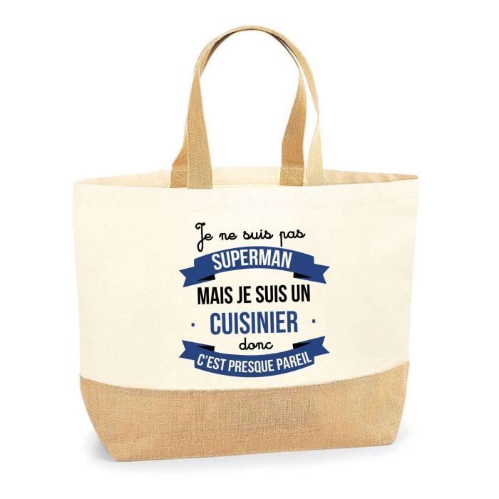 Jute Kitchen Bag Superman Beach Bag Man Profession