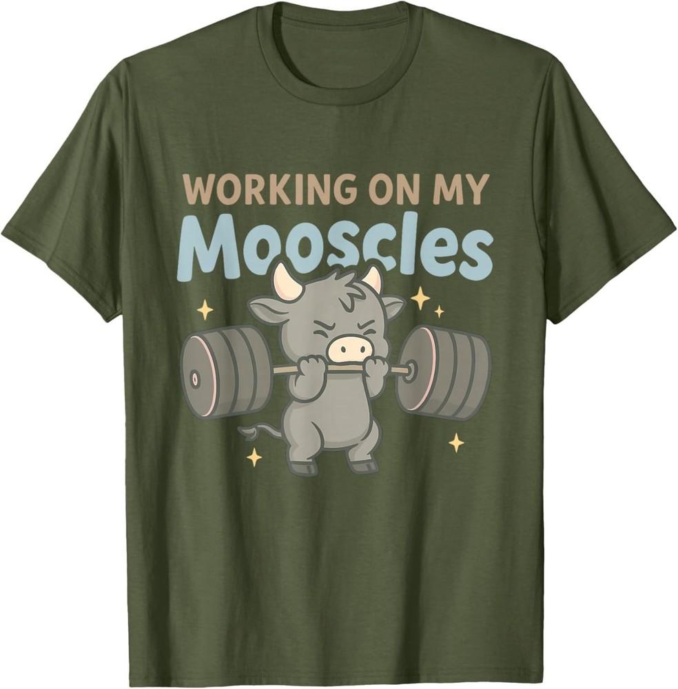 Pracuję Nad Moimi Mięśniami Moo Mięśnie Projekt Treningowy T-Shirt