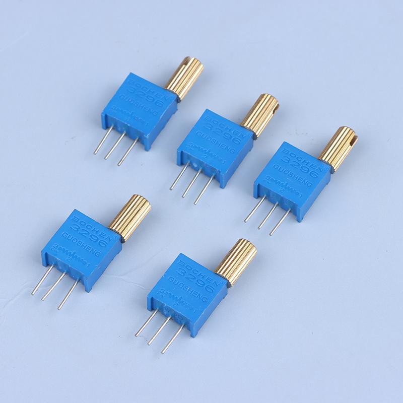 5Pcs 3296W Multi-Turn Adjustable Potentiometer 1K2K5K10K20K50K100K200K500K1M Metal Shaft Long Handle