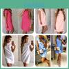 Stijlvolle Casual Jurk met Korte Mouwen, Ronde Hals en A-lijn Pasvorm in Vier Trendy Kleuren voor Jonge Vrouwen