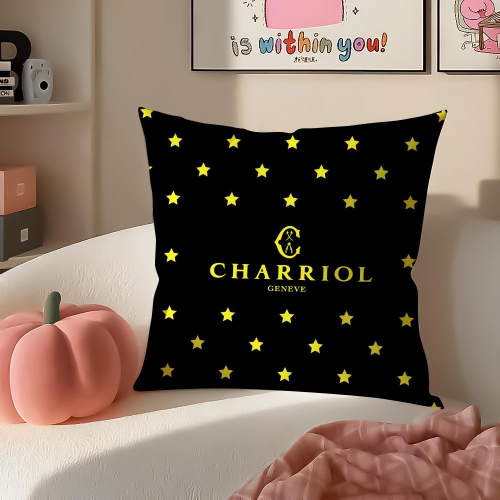 Stylish French Brand CCharriol Cushion Cover Pillowcase Short Plush Invisible Zipper Room Sofa Cushion Cover