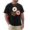 Assorted Donuts Chocolate Glaze Strawberry Sprinkle Vanilla Funfetti TShirt No Iron Casual Short Sleeve Top