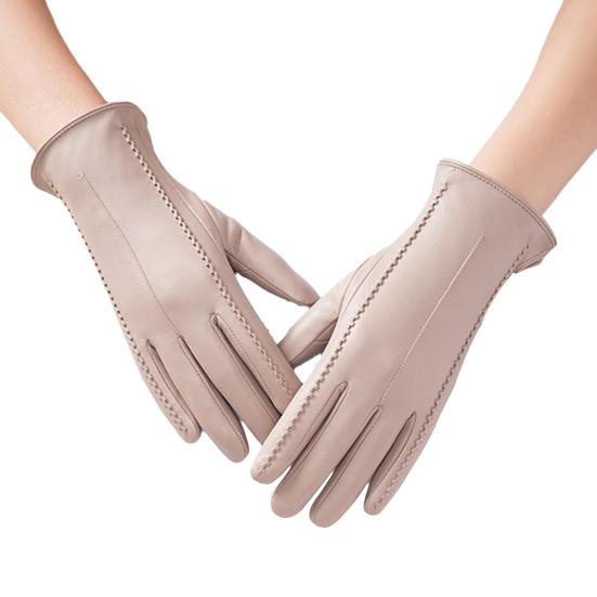 1 Pair Women Gloves Faux Leather Touchscreen Full Palm Warm Winter Gloves Thickened
