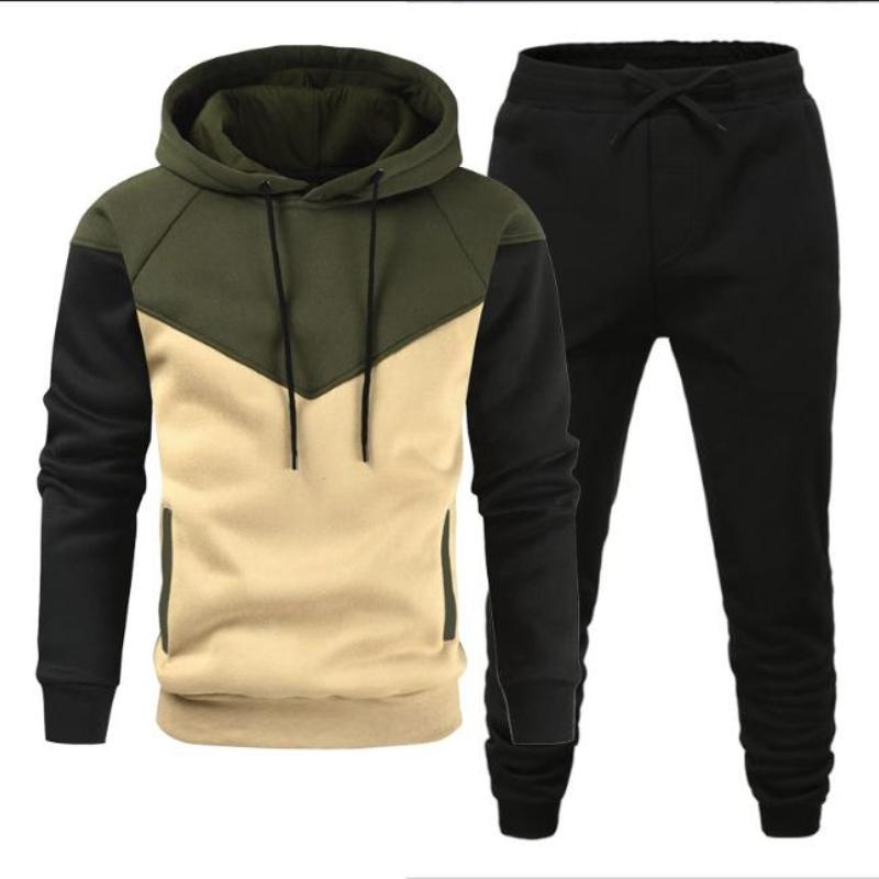 Trening 2024, toamnă iarnă, bărbați, cu glugă, seturi de 2 piese, ținute pentru bărbați, costum sport, pantaloni de sport, pantaloni de sport