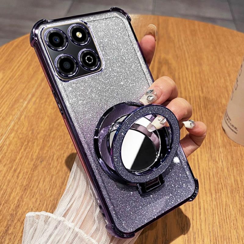 Nowe Brokatowe Wstrząsoodporne Silikonowe Etui Dla Motorola MOTO Edge 60 Edge 50 Edge60 Fusion Pro Neo Lustrzane Magnetyczny Uchwyt Stojak Pokrowiec