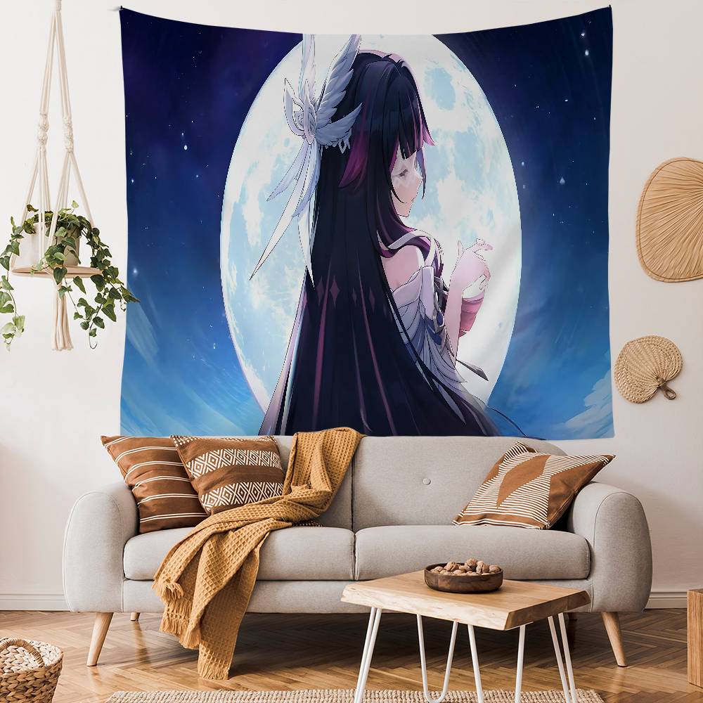 Genshin Impact Columbina Anime Cartoon Tapestry Bohemian Wall Tapestries Mandala Wall Hanging Sheets