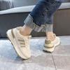 Thick Sole 2025 New Summer Autumn Women's Casual Board Shoes Spliced Sports Leather Surface Student Shoes