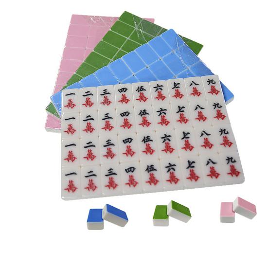 144 Pièces/Ensemble Mahjong Portable Divertissement Mélamine Jeu de Fête Mahjong Chinois pour Intérieur