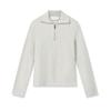 Milano Series Simple Fashion Classic Versatile Soft Comfortable Warm Long Sleeve Fitted Knitted Sweater Women Tops Light-Gray Cream F11W545403FIV
