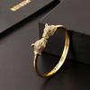 Fashionable Leopard Open Bracelet Women's Micropaved Zirconia Bracelet