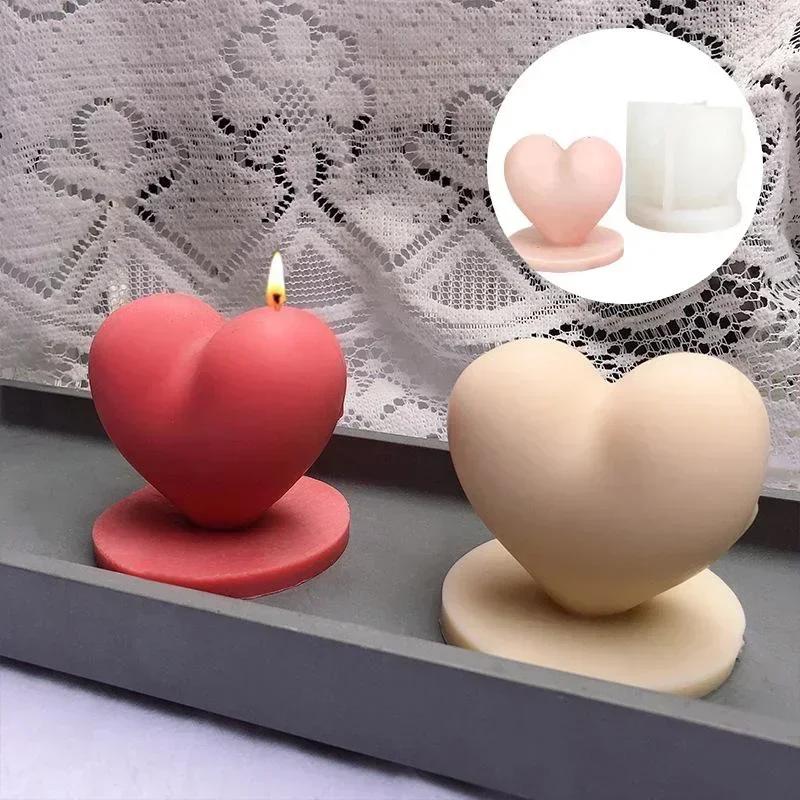 Yeni 3D Aşk Mum Silikon Kalıp DIY El Yapımı Kalp Şeklinde Sabun Alçı Mum Yapım Kalıbı Sevgililer Günü Hediye Yapım Malzemeleri