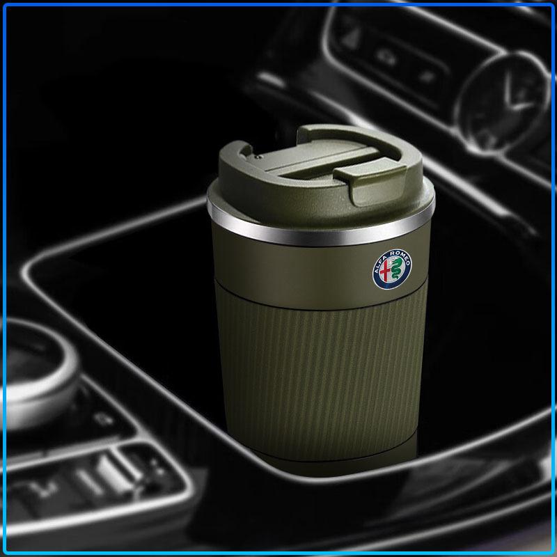 500 ml Kaffemugg i Rostfritt Stål Termosmugg Bärbar Resetermosmugg För Alfa Romeo 147 159 Giulietta Giulia Mito Spider Alpha Nheadrest