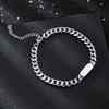 Stainless Steel Cuban Chain Bracelet Fashion Simple Hypoallergenic Jewelry for Men Women Couple Anniversary Gift