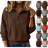 Pull en tricot multi-port à demi-fermeture éclair et col zippé pour femme - Automne Hiver