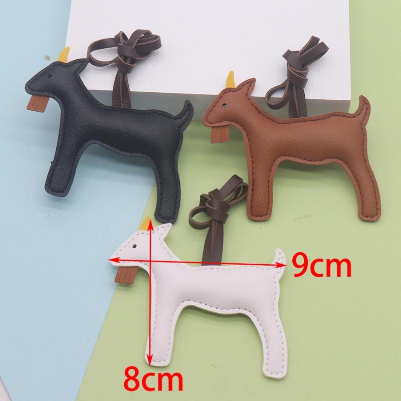 PU Leather Goat Bag Charm Cute Mini Hanging Pendant for Backpacks Handbags Keyrings Luggage Accessory
