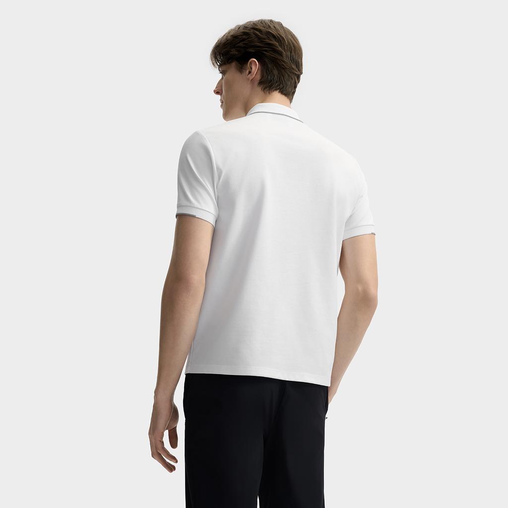 FILA White Fashion Versatile Casual Simple Comfortable Knitted Short Sleeve Polo Shirt Men Polo Shirts F11M523108F-WT