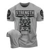 Men's Summer Strength Earned Workout 3D Print T-Shirts Funny Gym Short Sleeves Muscle Tough Guy Oversized Men Clothing Top