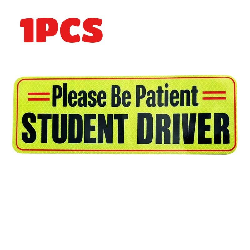 Leerlingrijder Magneet voor Auto Nieuwe Bestuurders Sticker Veiligheidswaarschuwing Reflecterende Beginner Bestuurder Sticker Geduld Alstublieft Leerling 1/3P