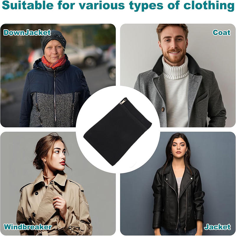 Sew-in Side Hidden Pocket with Zipper Inside Security Pocket for Clothing Inside Pockets Travel Wallet Pouch for Jackets Coats