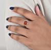 Red Carnelian Round Shape Ring, 925 Sterling Silver, Minimalist Statement Boho Jewelry, Gift for Her