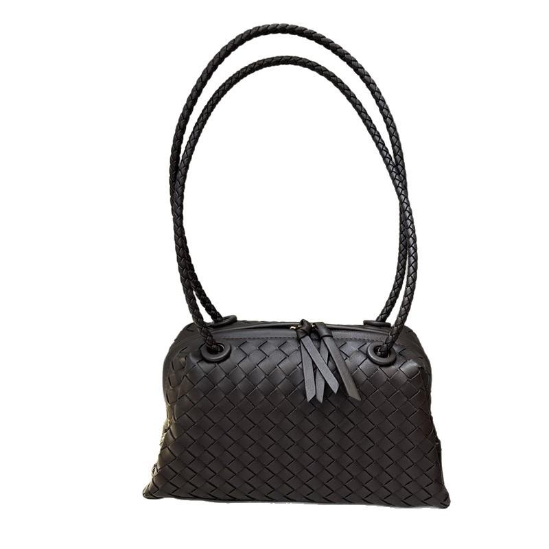 New Leather Hand-woven Bag, High-end Handbag, Pillow Bag, Small Square Bag, Shoulder Messenger Bag, Women's Bag.