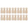 20pcs Wooden Peg Dolls Unfinished Angel Shape Toddler Wood Doll Bodies for Children DIY Craft Toys