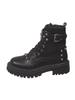 2025 Women's Fashion Boots round Toe Platform Sole Lace-up Rivet Short Boots New Punk Style All-match Autumn Winter Women Boots