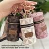 Mini portamonete vintage, marsupio classico con decorazione a sciarpa, borsa per rossetto multifunzionale portatile e con cerniera