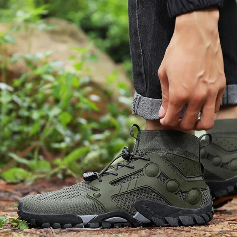 Women High-top Climbing Shoes Outdoor Hiking Sneakers Men Breathable Mesh Anti-slip Camping Trekking Sports Shoes