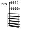 With Coat Shelf Storage Rack 45 Layers Shoe Rack Bedroom Entryway Freestanding Garment Clothes Organizer Rack With Hat Hanger
