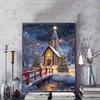 Christmas Castle Full Diamond Painting Set, 5D Panoramic Cross-stitch Craft, DIY Round Gem Rhinestone Crafts, Decorative Home Wall Ornaments and Gifts