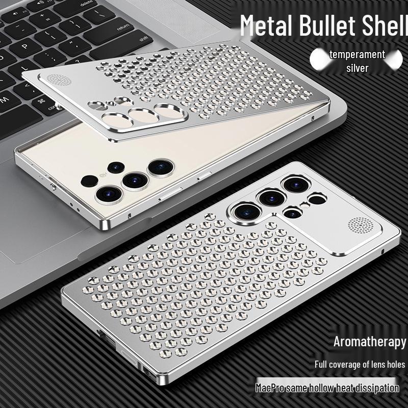 Samsung S26 Ultra Metal Aromatherapy Cooling Case: Anti-Drop, Snap-On Protective Cover for S25 and S24 Ultra