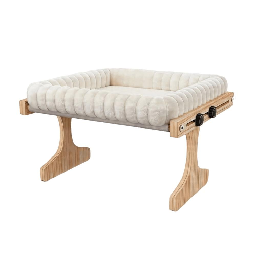 Wooden Frame Cat Window Bed Plush Cushion Hanging Cat Bed Easy To Assemble Cat Hammock Bedroom