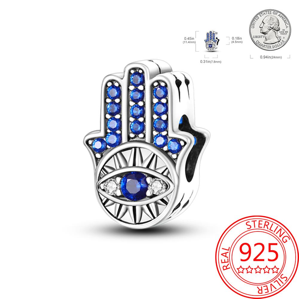 Mysterious Copper Metal Love Evil Eyes Celtic Knot Palm Pendant Bead Component Bead Components Safety Clip Compatible With Brand Bracelet High