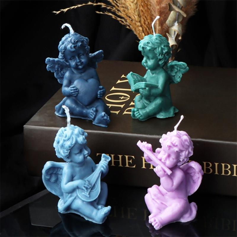 Angel Candle Silicone Mold Handmade Winged Angel Scented Candle Mold DIY Cake Chocolate Soap Mold Candle Making Resin