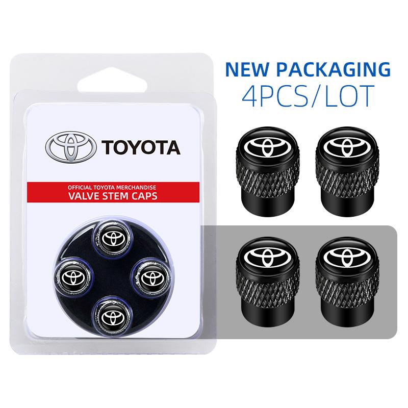 Box Hochwertige Aluminium Rad Reifenventilschaftkappen Luftdichte Abdeckungen Für Toyota Camry RAV4 Hilux Prius Corolla Yaris OY3