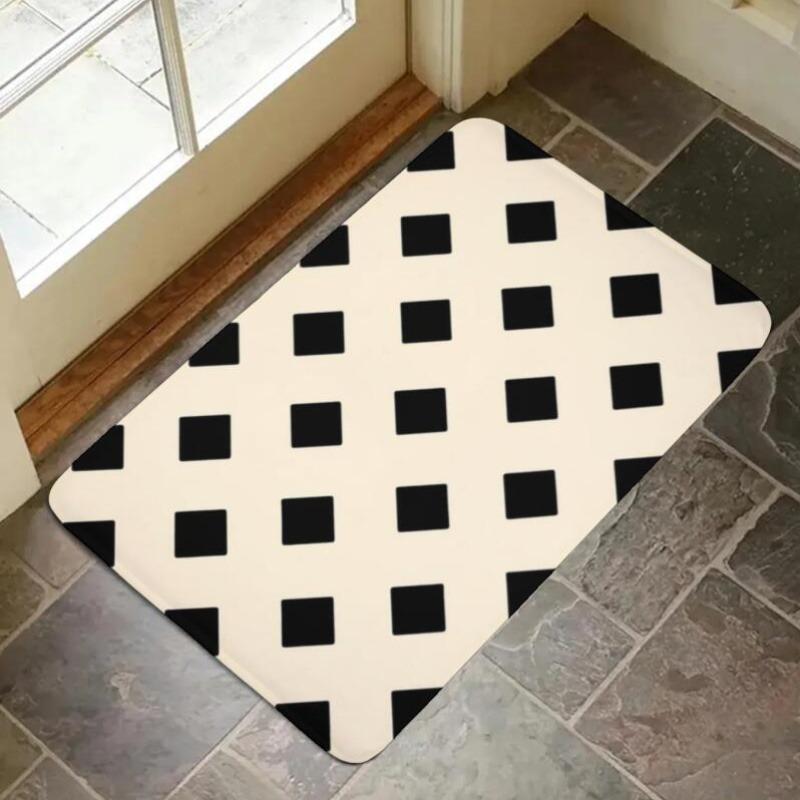 1 st Schackrutigt Mönster Köksmatta Halkfri Dörrmatta Popdesign Badrumsmatta Badmatta Matta för Hemmet Diskho Tvättstuga Dekor