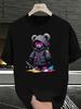 Graffiti Bear Graphic Print T-shirt