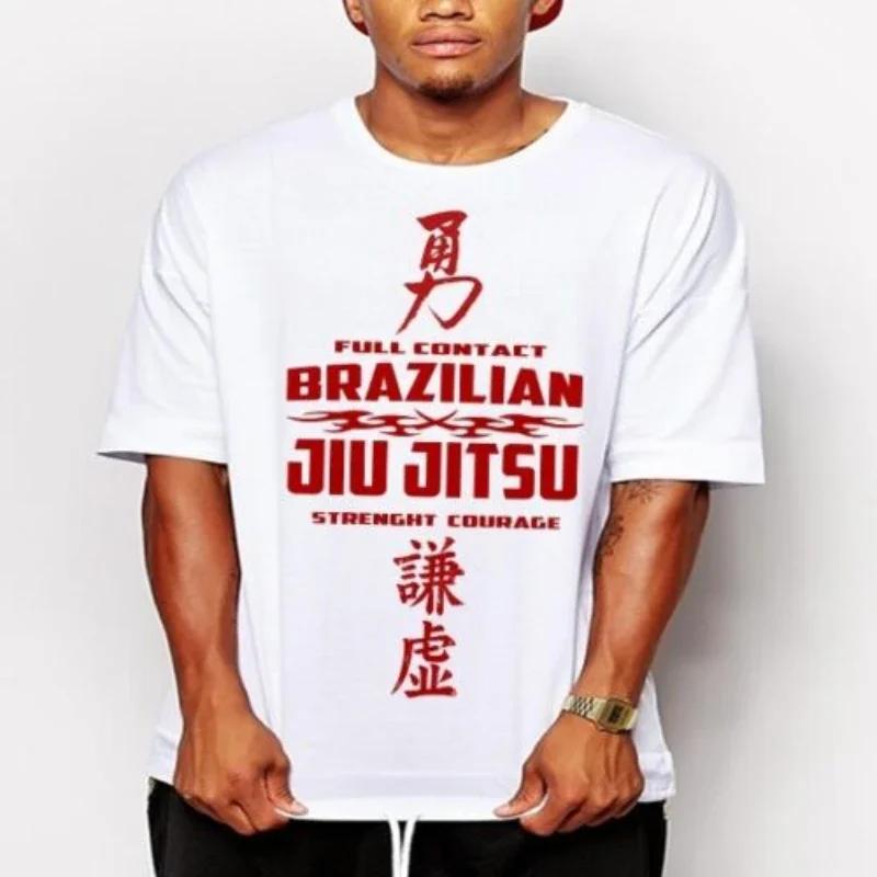 Muay Thai Brazilian Jiu Jitsu Virtues Chinese Characters T Shirt. Short Sleeve 100% Cotton Casual T-shirts Loose Top Size S-3XL