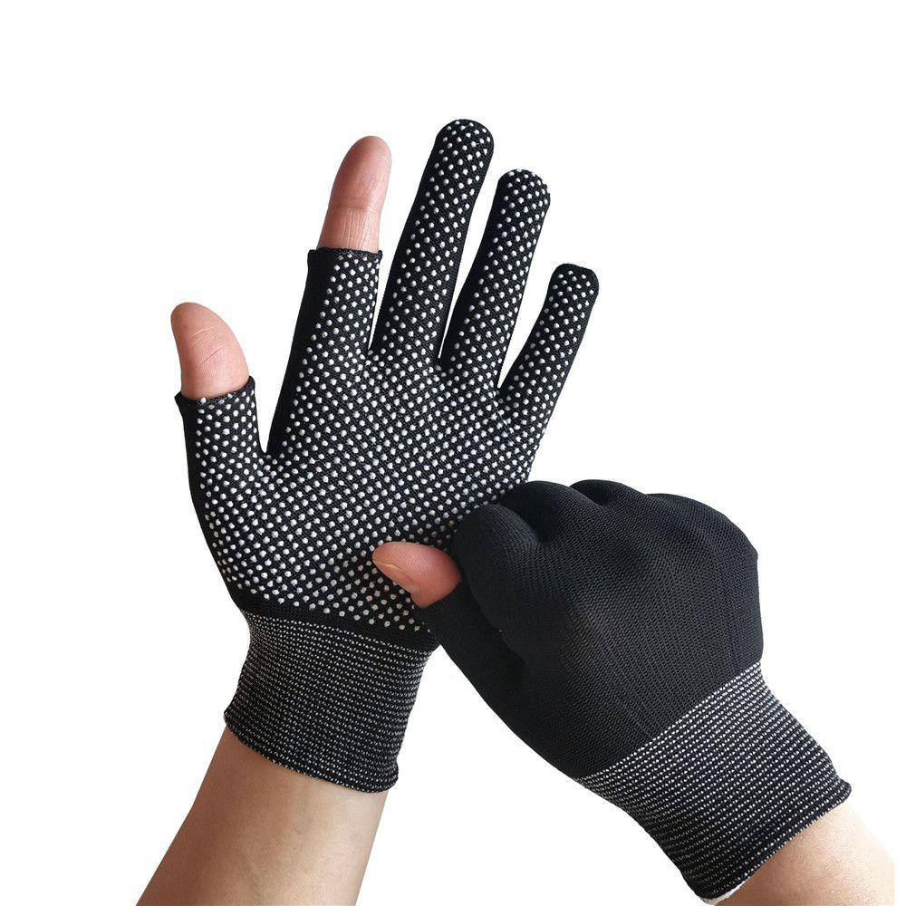 Stretch Sunscreen Two Half Fingers Sun Protection Anti-Slip Fishing Gloves Driving Biking Mittens