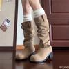 Mode Nouvelles Bottes de Cowboy Polyvalentes Élégantes Minimalistes Hautes Chaussures pour Femmes