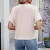 Women's Fashionable And Versatile Casual V-Neck Knit Button Short Sleeve Cardigan Top